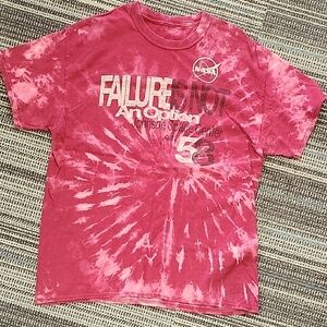 Pink Bleach Tie-Dye Nasa Casual Upcycled  T-shirt